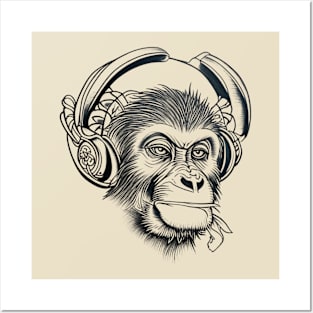 Introvert Monkey Loves Music Posters and Art